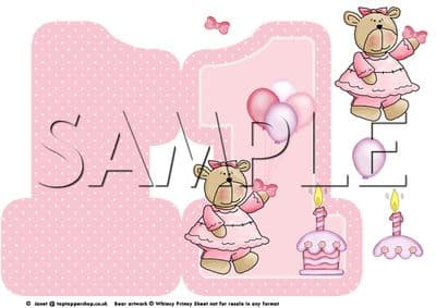 1 Today Shaped Age Birthday Decoupage (pink)  Sheet