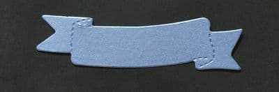 10 Blank Die Cut Banners Blue Pearlescent Card