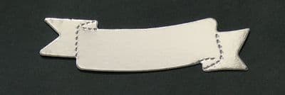 10 Blank Die Cut Banners Silver Mirri  Card