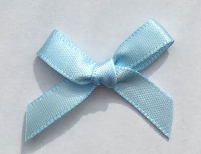 10 Satin Bows 7mm Pale Blue