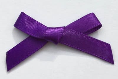 10 Satin Bows 7mm Purple