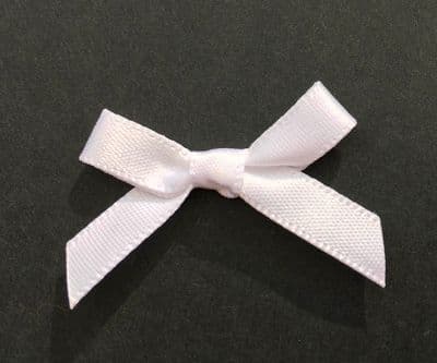10 Satin Bows 7mm White