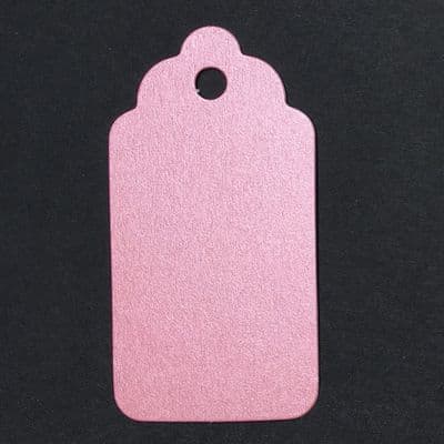 10 Scalloped Tags Pearlescent Stardream Pink  Card 6.25 x 3.25cm