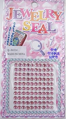 100 SELF ADHESIVE LIGHT PINK ROUND JEWELS 4mm