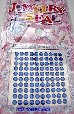 100 SELF ADHESIVE ROYAL BLUE ROUND JEWELS 4mm