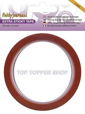 10m Roll Hobbyjournaal  Super Sticky Double Sided Tape 3mm wide