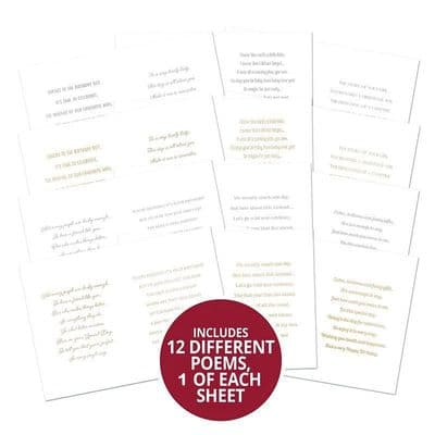 12 Birthday Sheets from Hunkydory Foiled Perfect Poetry
