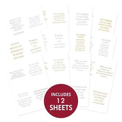 12 Sheets of Christmas Perfect Verses - from Hunkydory Foiled Paper Pad