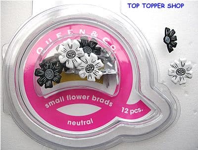 12 SMALL FLOWER BRADS NEUTRALS QUEEN & CO