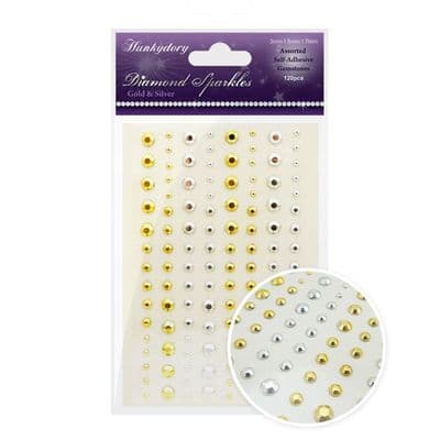 120 Diamond Sparkles Gemstones Gold & Silver Hunkydory