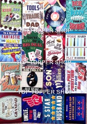 16  A7 Sheets from - All The Gents - Hunkydory Say it with Style Pocket Pad