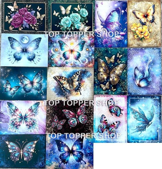 16 A7 Sheets from Majestic Butterflies Hunkydory Pocket Pad  64
