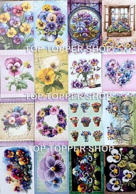 16 A7 Sheets from  Pretty Pansies Hunkydory Pocket Pad