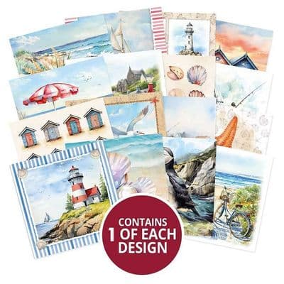 16 Sheets from - Coastal Wishes  Hunkydory  Square Pocket Pad