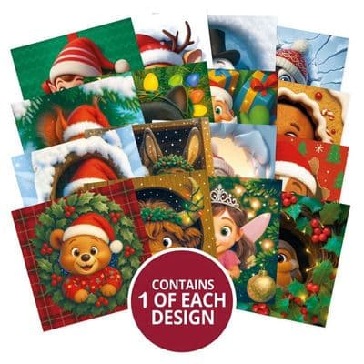 16 sheets from - Festive Peeping Pals  Hunkydory  Square Pocket Pad
