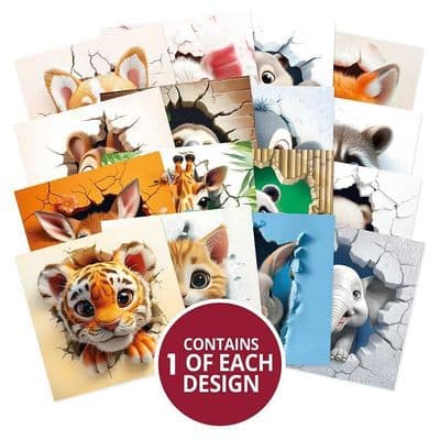 16 Sheets from - Peeping Pals  Hunkydory  Square Pocket Pad