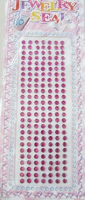 175 SELF ADHESIVE HOT PINK ACRYLIC STONES 3mm