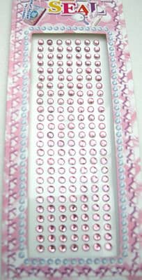 175 SELF ADHESIVE LIGHT PINK ACRYLIC STONES 3mm