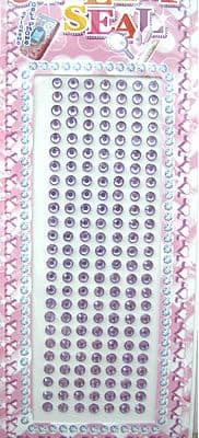 175 SELF ADHESIVE LILAC ACRYLIC STONES 3mm
