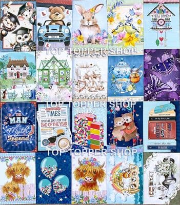 20 A6 Card Toppers from The Hunkydory Little Book of Special Days