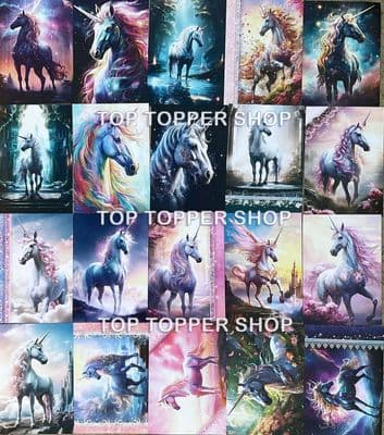20 A6 Paper Toppers from the Hunkydory Little Book of Unicorn Dreams