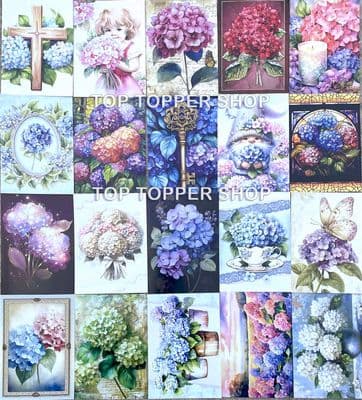 20 A6 Toppers from The Hunkydory Little Book of Hydrangeas