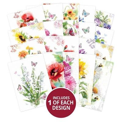 20 A6 Toppers from The Hunkydory  Little Book of Rainbow Flowers