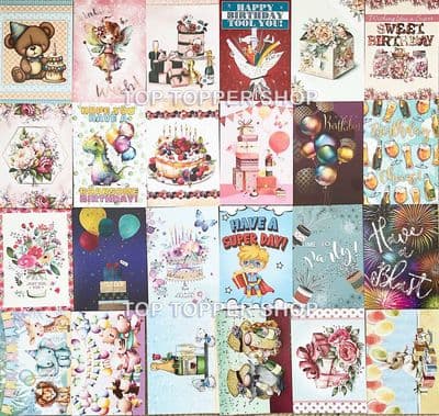 20 Sheets from The Little Book of Birthdays  A6 Hunkydory Card Toppers