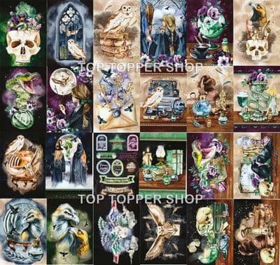 24 Sheets From The  Little Book of Wizardry A6 Hunkydory Card Toppers