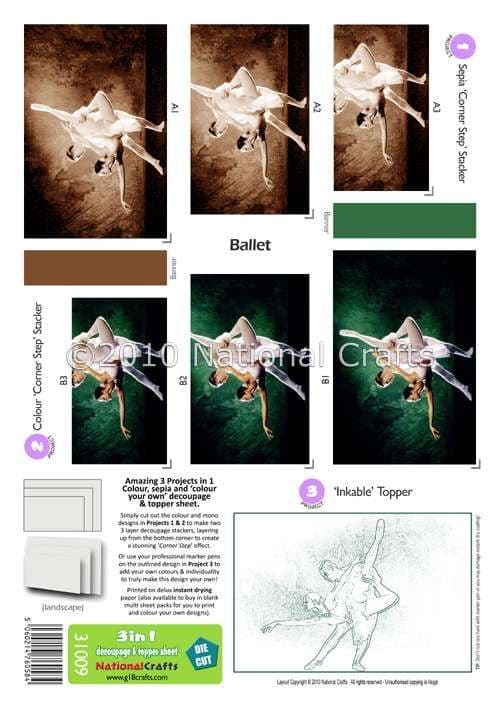 3 in 1 - BALLET DIE CUT CORNER STACKERS FROM G18