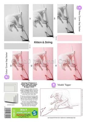 3 in 1 - KITTEN & STRING DIE CUT CORNER STACKERS FROM G18