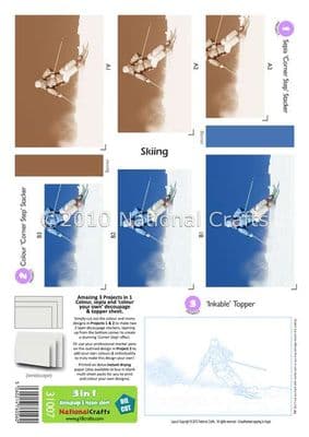 3 in 1 - SKIING DIE CUT CORNER STACKERS FROM G18