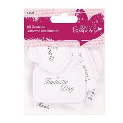 44 All Occasion Glittered Sentiments -  DoCrafts Papermania