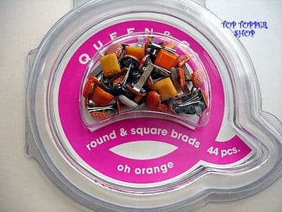 44 ROUND & SQUARE BRADS OH ORANGE QUEEN & CO