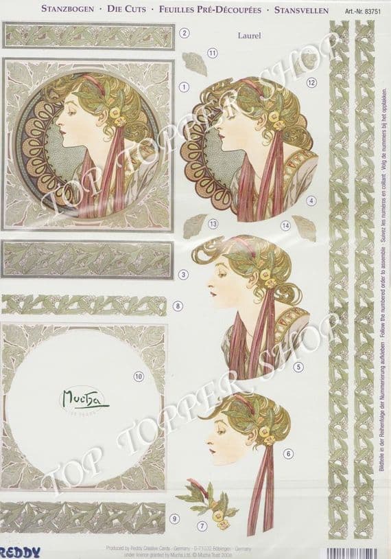 83751 MOCHA DIE CUT REDDY DECOUPAGE CARD KIT