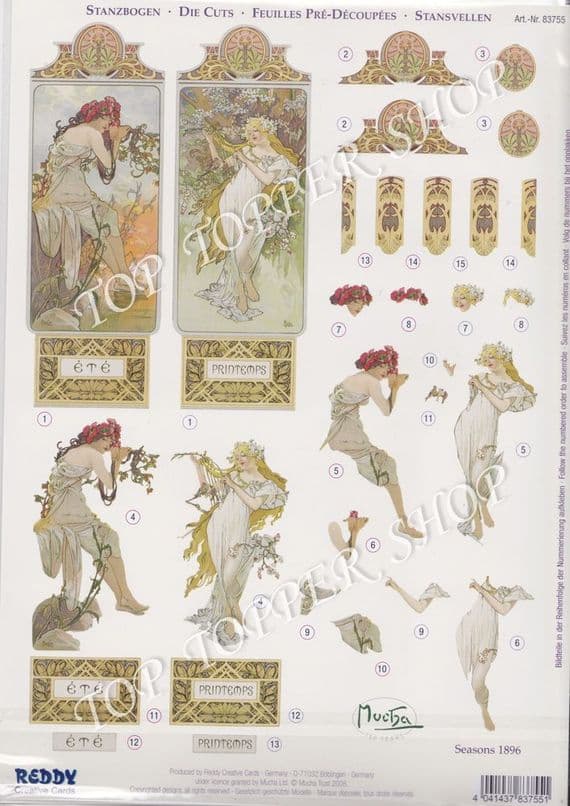 83755 MOCHA DIE CUT REDDY DECOUPAGE CARD KIT