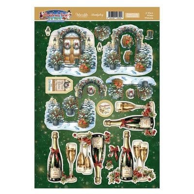 A Warm Winter Welcome - Hunkydory Christmas Time is Here Die Cut Decoupage Topper Sheet