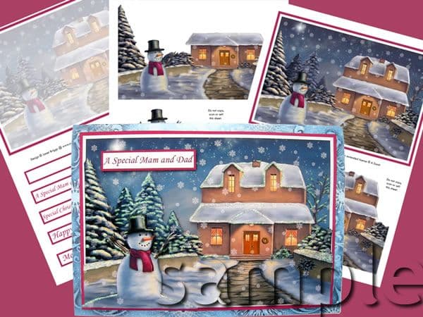 A WINTER WONDERLAND DECOUPAGE KIT 3 printed sheets
