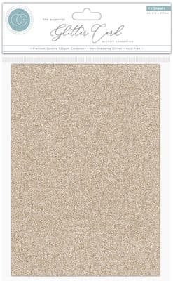 A4 Champagne Glitter  Card Non Shedding - Choose 1 Sheet or Pack of 10