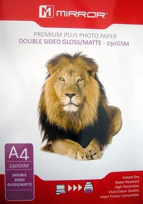 A4 DOUBLE SIDED GLOSS / MATTE INKJET PHOTO PAPER 230gsm 10 Sheets