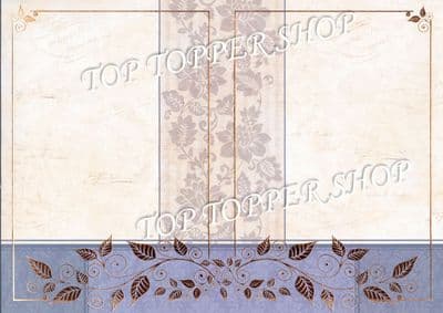 A4 Foiled Card Floral Tapestry Frame Blueberry Kanban CRD1359