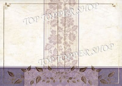 A4 Foiled Card Floral Tapestry Frame Plum Kanban CRD1360
