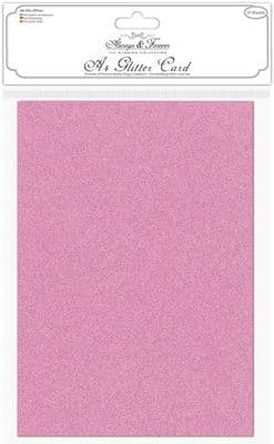 A4 Fuchsia Pink Glitter  Card Non Shedding - Choose 1 Sheet or Pack of 10