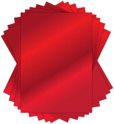 A4 Red Mirror Card - Choose 1 Sheet or Pack of 10