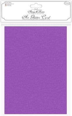 A4 Royal Purple Glitter  Card Non Shedding - Choose 1 Sheet or Pack of 10