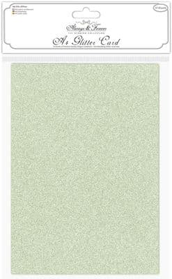 A4 Sage Glitter  Card Non Shedding - Choose 1 Sheet or Pack of 10