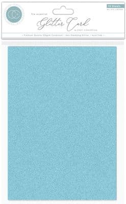 A4 Sky Blue Glitter  Card Non Shedding - Choose 1 Sheet or Pack of 10