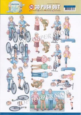 Active Life Sports Die Cut Decoupage Sheet Yvonne Creations Push Out SB10398