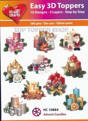 Advent Candles 10 Easy 3d Die Cut Decoupage Toppers Hearty Crafts HC10884