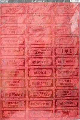 AFRICAN RED DIECUT CARD SENTIMENTS KANBAN 9006